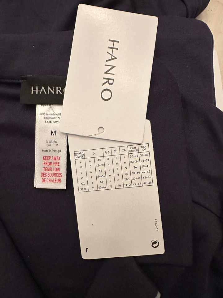 NUEVO CON ETIQUETAS $225 Hanro Hombres Pijama Conjunto Iris Negro Talla M Pantalón Manga Larga Camisa Conjunto Foto 3 de 4