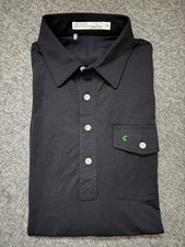 NWOT Criquet Performance Players Polo Shirt Men sz L Black Logo Short Sleeve