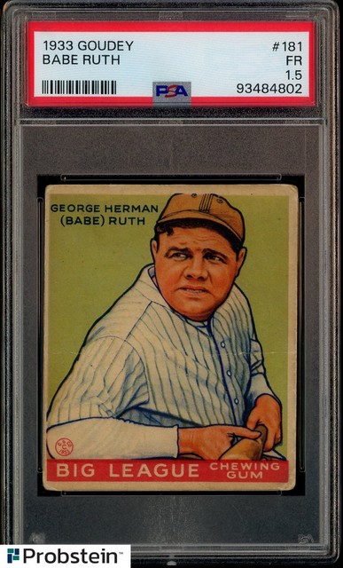 1933 Goudey #181 Babe Ruth New York Yankees HOF PSA 1.5 FR