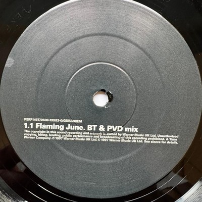 BT   Flaming June 12'' UK 1997 Paul van Dyk Mix Progressive Trance Sasha Digweed