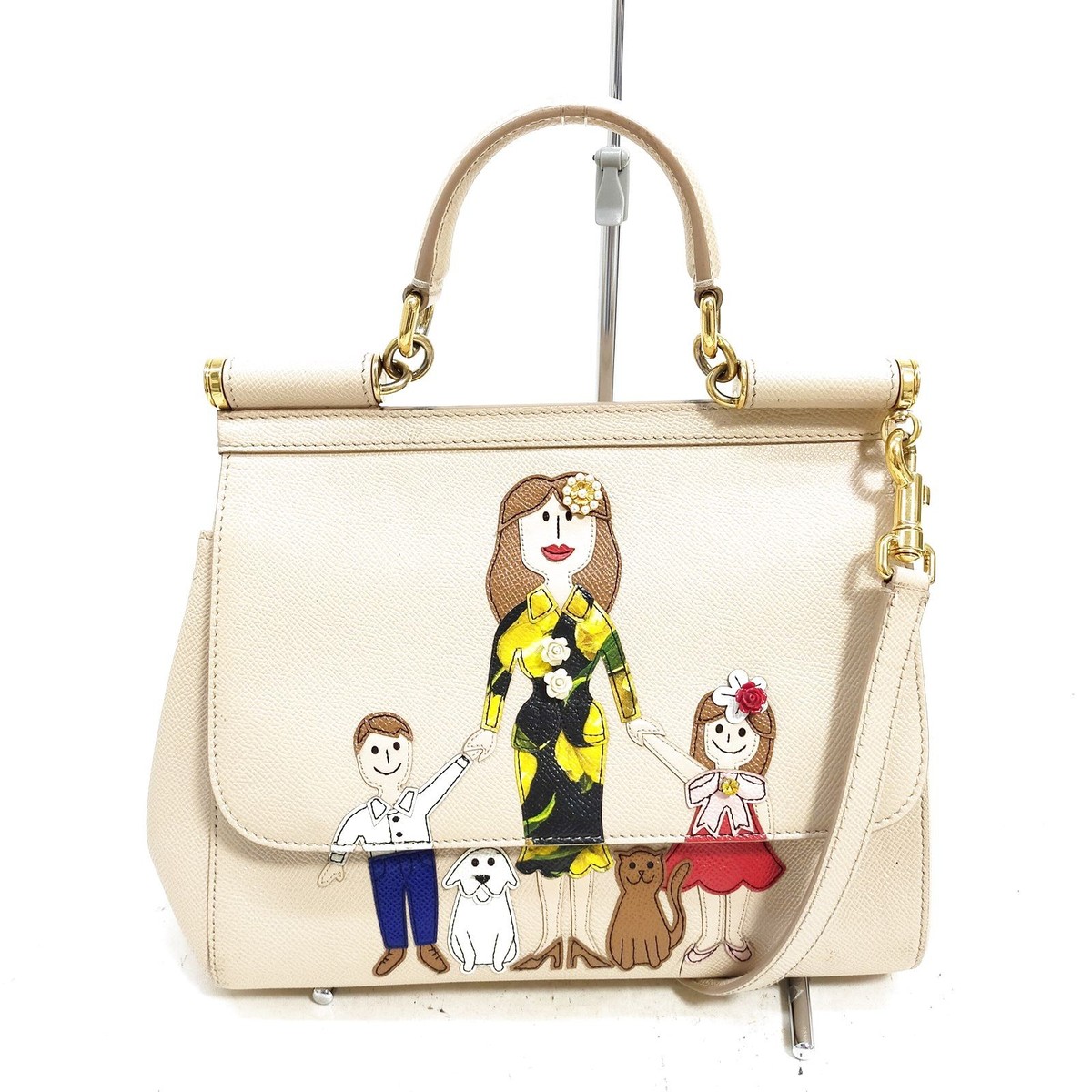 Dolce&Gabbana Hand Bag Miss Sicily DG Family Beige Leather 2889499
