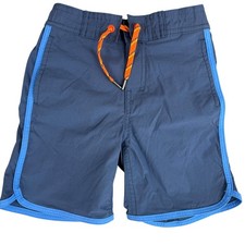Crewcuts Kids Swim Shorts Boys Size 2 Blue Orange Drawstring Mesh Lined Trunks