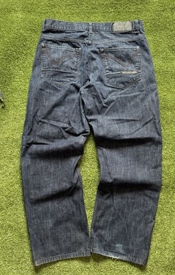 Sean John Men's Blue Denim Straight Regular Fit Jeans Button Pockets Solid