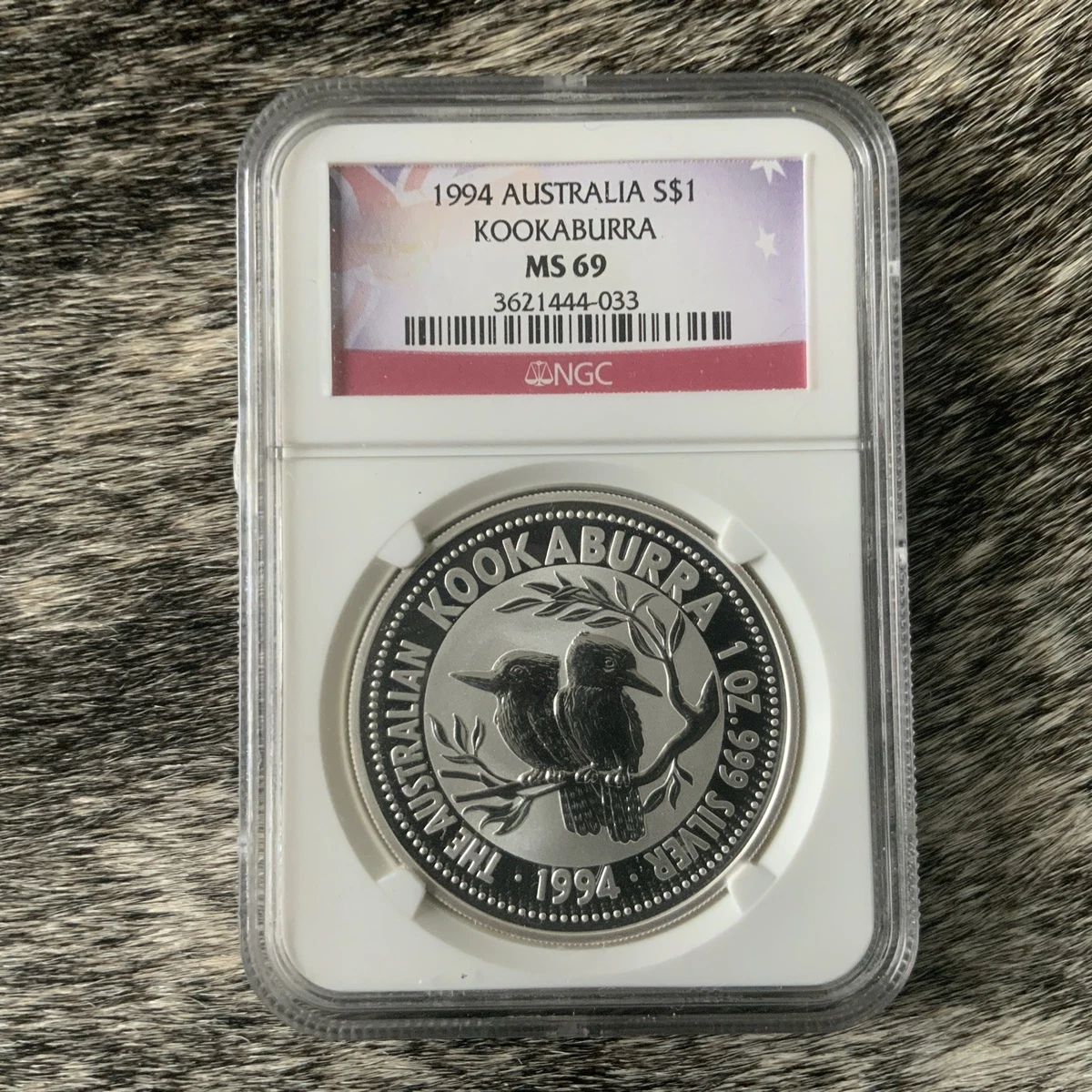 Australian Kookaburra MS 69 Graded 1 oz Precious Metal Content per