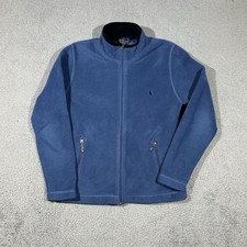 90 s Blue Polo Ralph Lauren full-zip fleece jacket Medium BOY S USA MADE 890