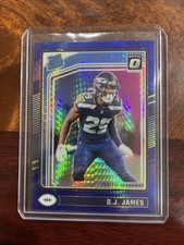 2024 Panini Donruss Optic - Rated Rookie D.J. James #222 Blue Hyper Prizm (RC)