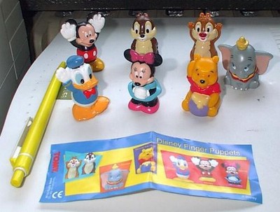 Disney Fingerpuppen Set 7 Minifiguren 4 cm Dumbo Chip Dale Winnie GASHAPON TOMY