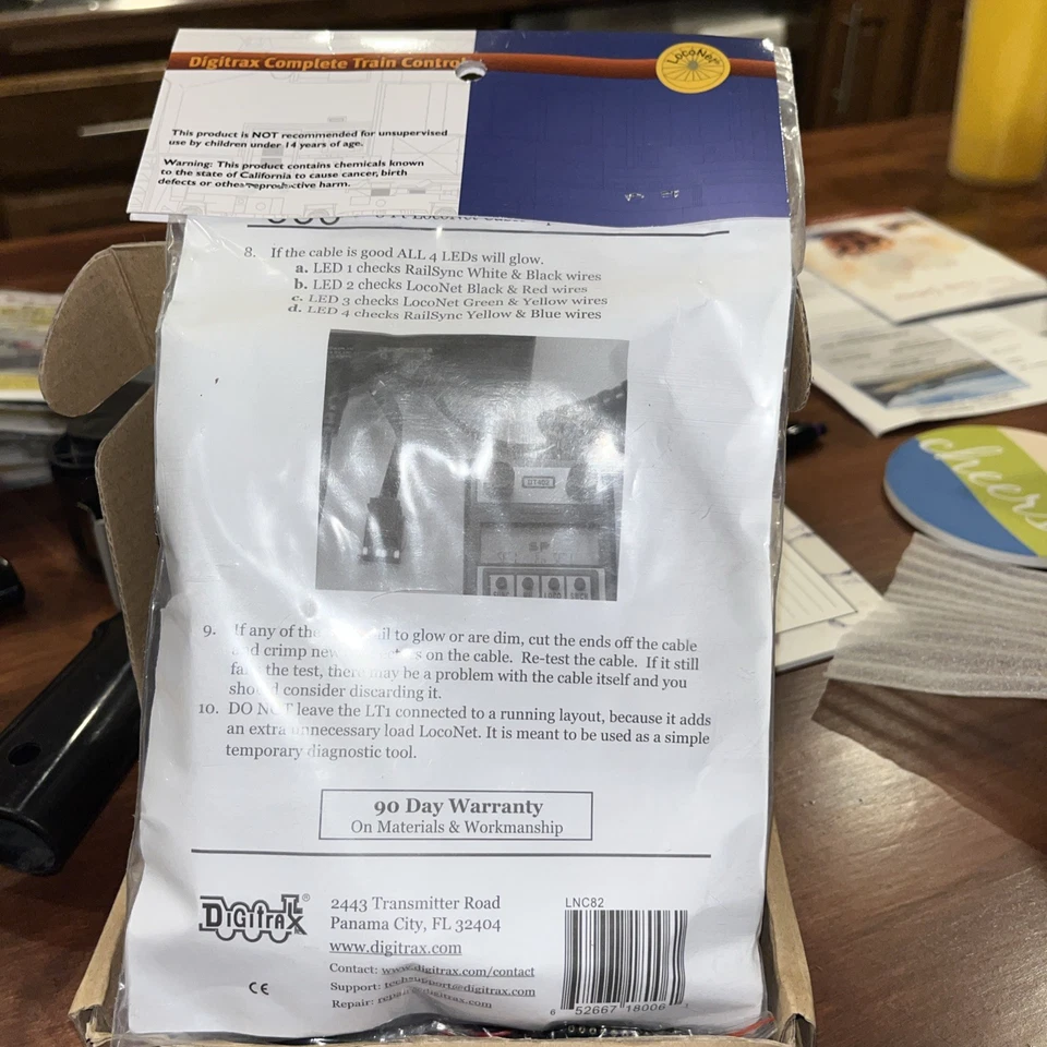 Digitrax LNC82 8-Foot LocoNet Cables, 2-Pack with RJ 12 Plug On Each End New - Image 2 of 2