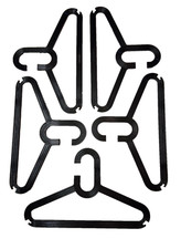 Set of 5 Vintage Ingrid Chicago Hangers Black 1970s Postmodern Chunky Plastic