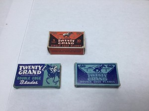 TWENTY GRAND Single & Double Edge Blades 3 boxes Spencer Indiana