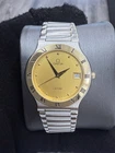 Vintage Omega De Ville 33mm 18k Gold Bezel Quartz Watch Cal 1430 Full Links