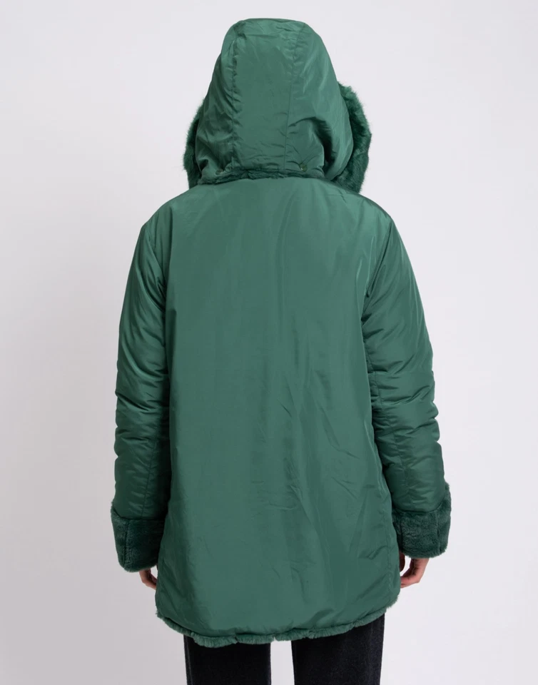 RRP €310 TOY G Faux Fur Coat Plus Size 49 XL Padded Full Zip Removable Hood - Image 3 of 4