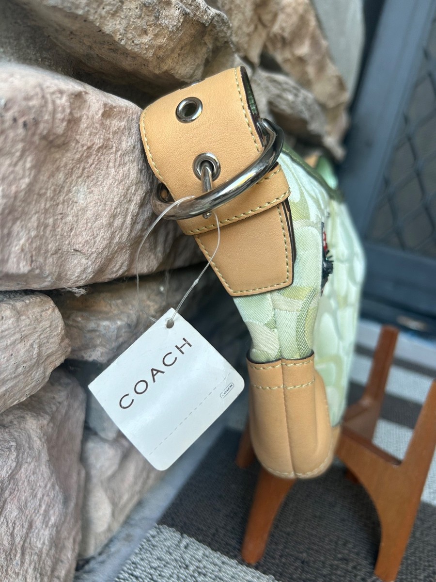 COACH Ladybug Signature One Shoulder Bag Purse Green 6723 View 5