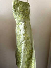 Ann Taylor Strapless Silk Blend Floral Satin Prom Dress 4 Party Retro