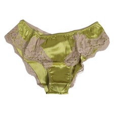 DOLCE & GABBANA Underwear Green Silk Satin Lace Trim New Slip IT3/US M 250usd