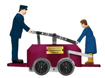 LIONEL  2435020 POLAR EXPRESS BURGANDY WIND UP HAND CAR 1 OF 500 NEW
