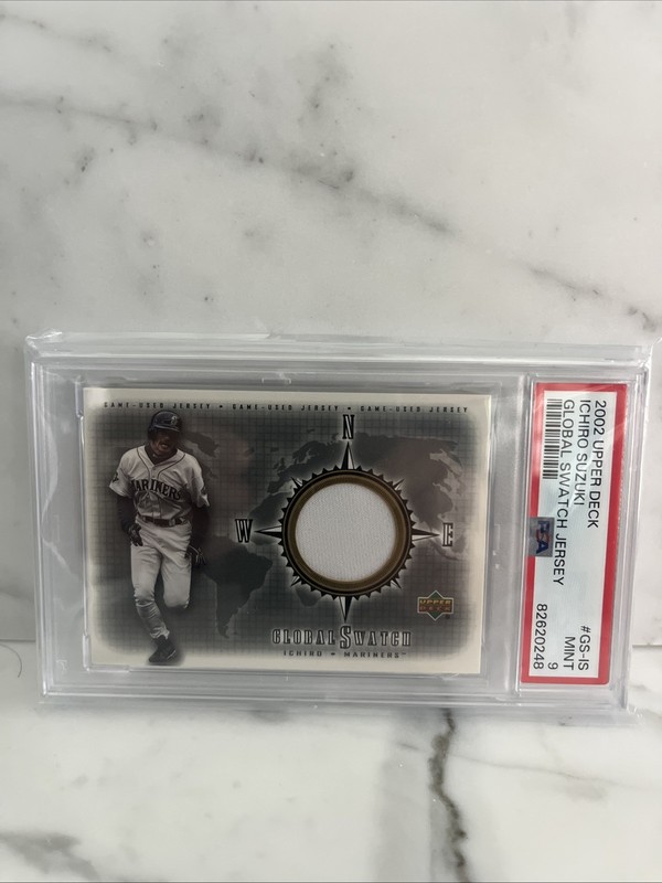 ICHIRO SUZUKI HOF 2002 Upper Deck Global Swatch Relic GU Jersey Patch PSA 9 MINT