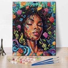 Black Women Paint by Numbers for Adults, Paint by Number Kits on Pretty Girl