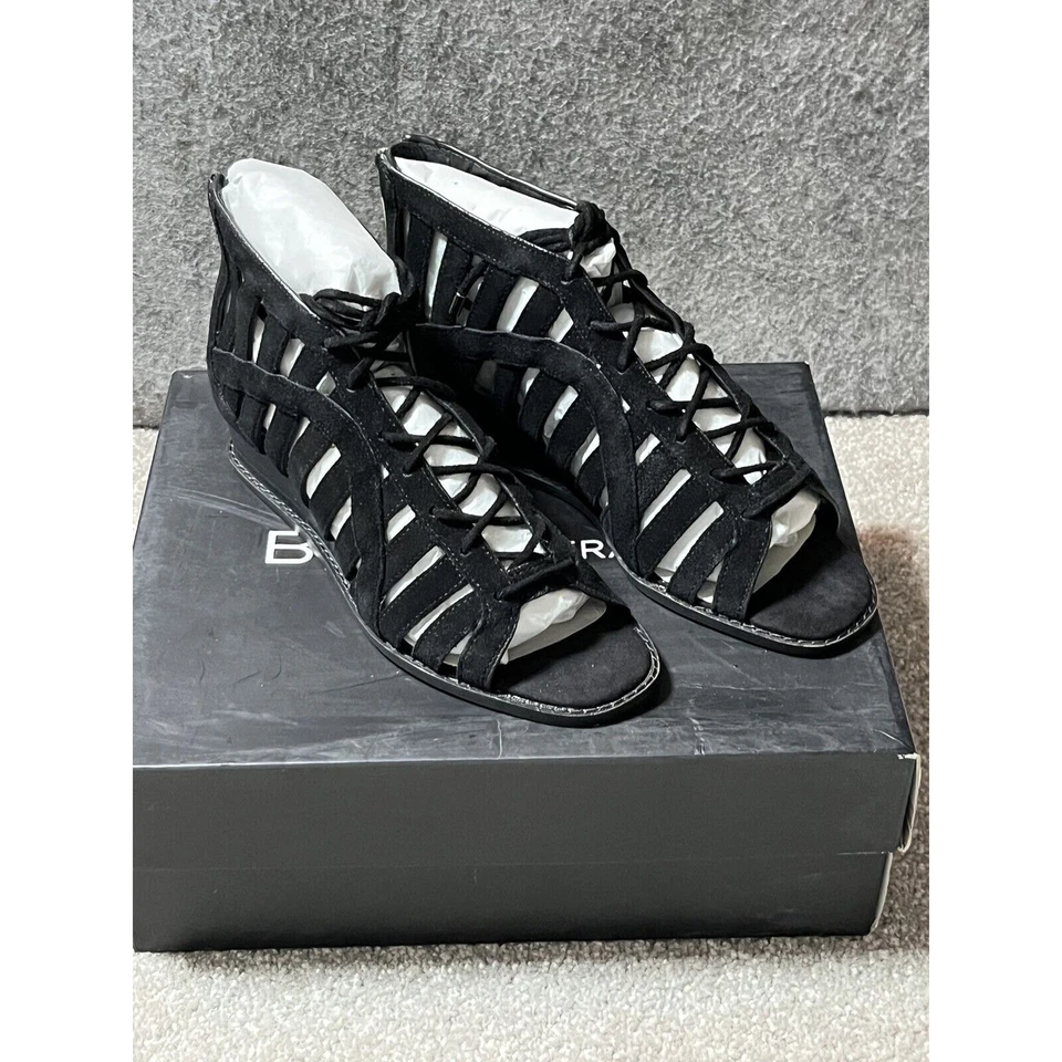 Sandalias Gladiador Con Cordones Talla 5.5 Boho Edgy Festival Chic Gamuza Bruja Oscura Foto 3 de 4