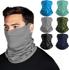 Neck Gaiter Face Mask Balaclava High Elastic Earloop Bandana Scarf for Men Women