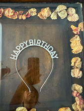 Silver Happy Birthday Tiara Headband, Plastic Birthday Party Headwear