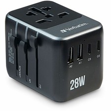 Verbatim UTA-07 Universal Travel Adapter 28W - USB-C, USB-A 32122 