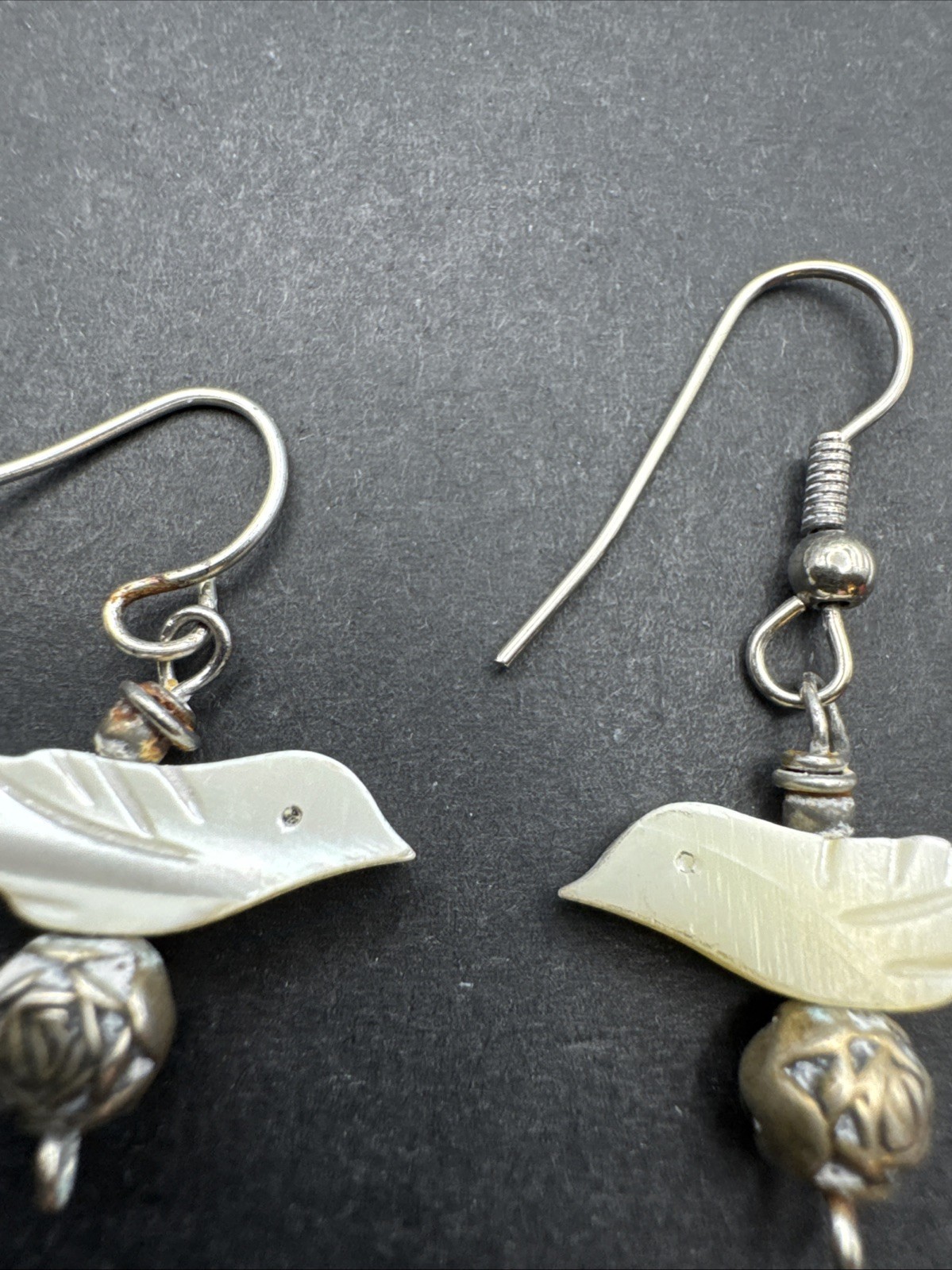 Native Inspired Dangle Drop MOP Bird 1” Earrings … - image 3