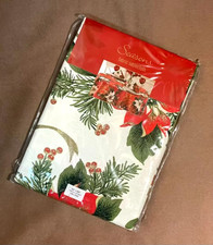 Bardwil Seasons Holiday Christmas Decorative Tablecloth 60x84" Poinsettia Oblong
