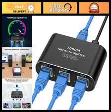 High-Speed Ethernet Splitter 1 to 3, 1000Mbps Gigabit RJ45 LAN Switch, USB-C Pow
