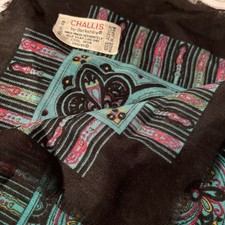 Challis by Berkshire 40"X40" Colorful Floral Scarf 100 Acrylic Made Italy Vtg