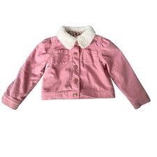 OshKosh B  gosh Pink Corduroy Sherpa Jacket 2T Toddler Barbiecore Cozy Winter