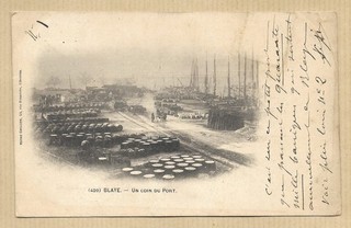 Très ancienne cp écrite 1902 BLAYE Un coin du Port