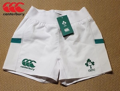 NEU Canterbury IRFU Irland Rugby Shorts Jugend Größe 9-10 Jahre weiß