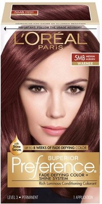 L'OREAL Paris Superior Preference Hair Color #5MB MEDIUM AUBURN Warmer 3 Pc Pack