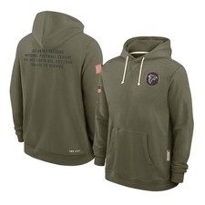 Unisex Atlanta Falcons Olive 2025 Salute to Service Issue Dri-FIT Hoodie NWT