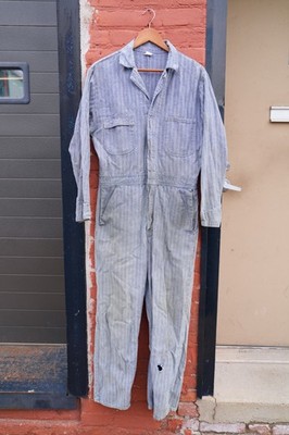 Vintage Sears Herringbone Coveralls Chore Workwear Farmer 38R