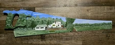 Vintage Primitive 28" Warranted Superior Signed 1998 Hand Painted Saw Farm