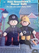 Jean Greenhowe's Mascot Dolls Ten Dolls with Stands Santa, Fireman, Nurse