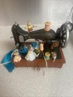 Enesco 1989 Music Box Sew Petite My Favorite Things Mice Sewing Machine Works!