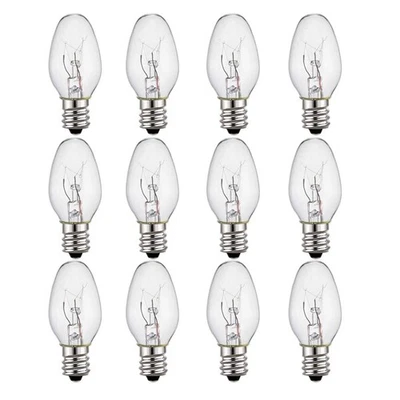 WOKHOK Best 12 Pack Wax Warmer Bulbs 15 Watt Light Bulbs for Scentsy Plug C7/120v/e12
