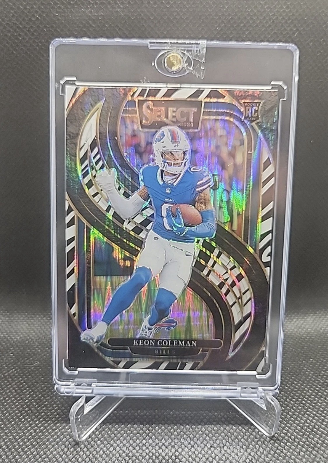 2024 Panini Select - Premier Level Keon Coleman #153 Zebra Prizm (RC)