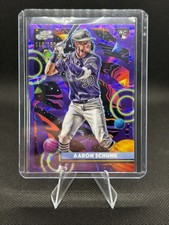 2025 Topps Chrome Cosmic Aaron Schunk RC Purple Nebula Refractor /150 Rockies💜