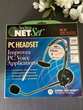 Andrea Net Set Wired PC Headset NC 50 Anti Noise Microphone New Sealed Box