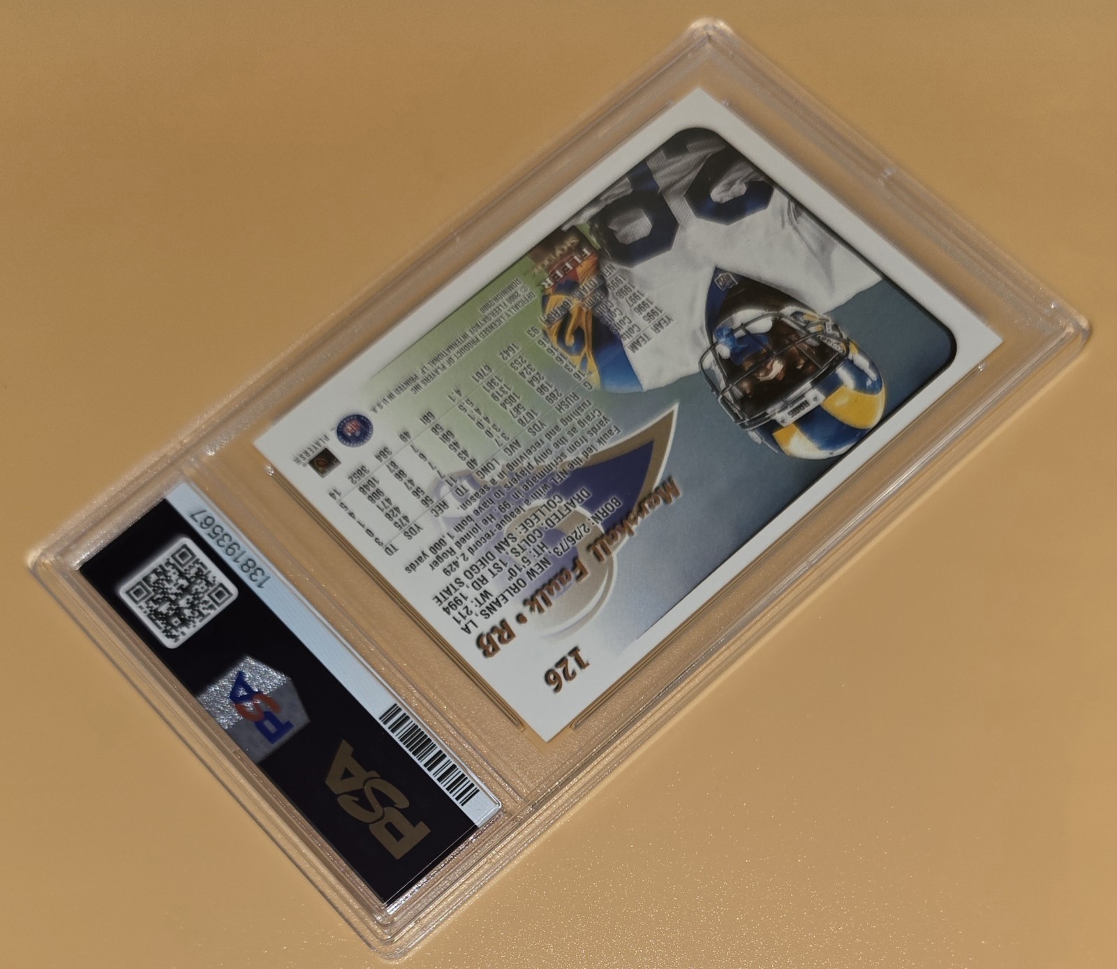 Marshall Faulk PSA 10 Low Pop 2000 Skybox Dominion #126 St. Louis Rams NFL Card view 13