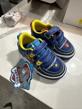 Paw Patrol Blue Light-Up Shoes Boys Toddler Size 5 Easy On Off Straps
