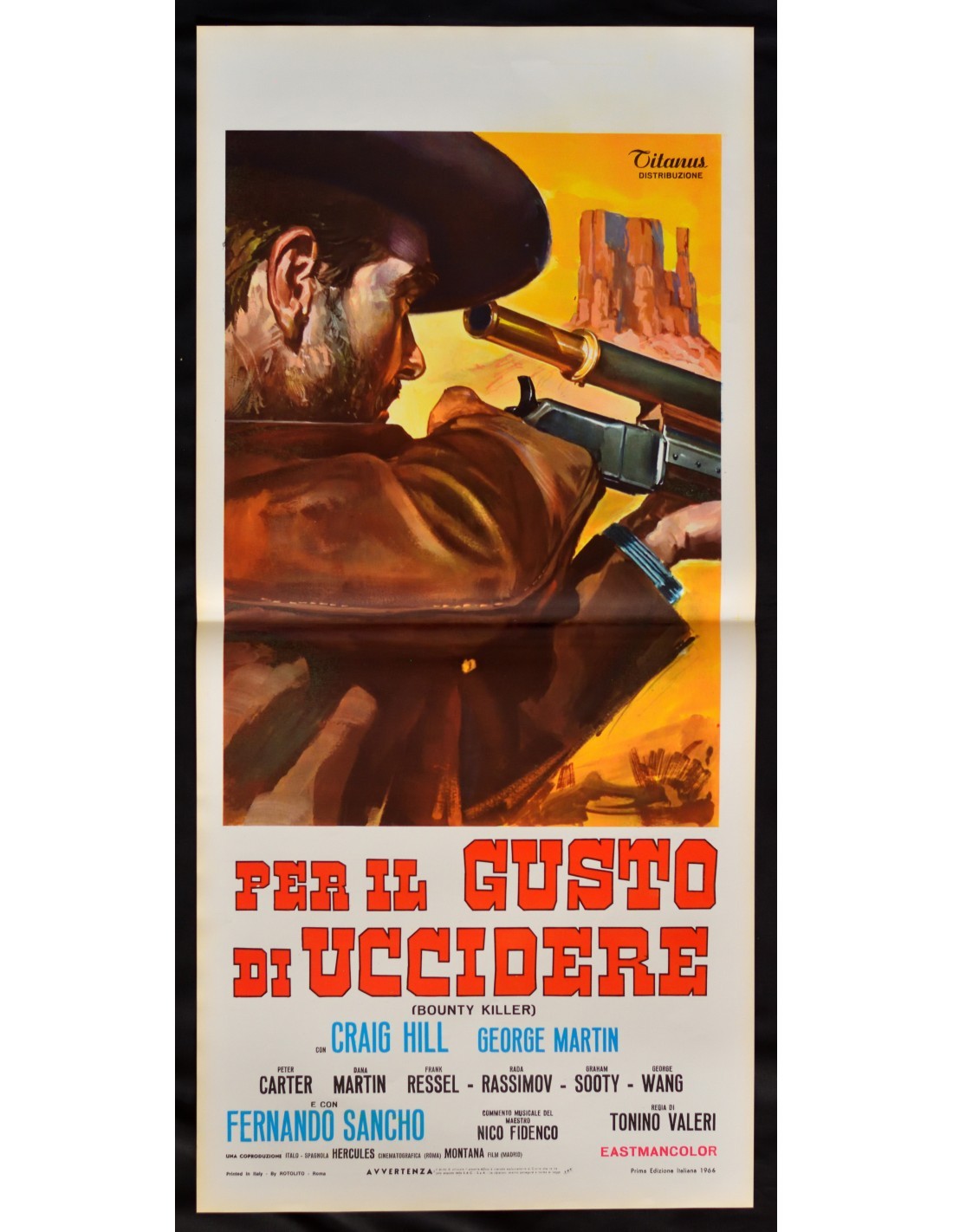 Locandina originale film Per il gusto di uccidere (1966) - Regia di Tonino Valerii