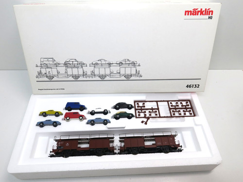Autotransporter mit acht PKW, Karmann, DB,  Ep. III, Märklin H0, 46132, OVP, HB | Zustand: Neu