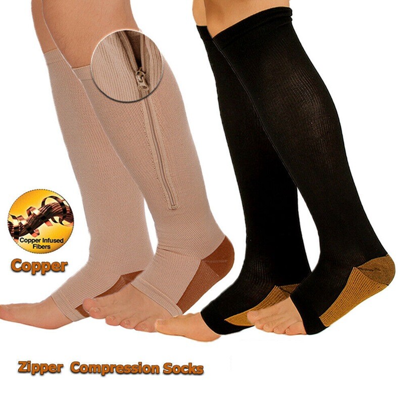 Medias Calcetines De Compresion Con Cremallera Para Hombres Y Mujeres  Varices - Helia Beer Co