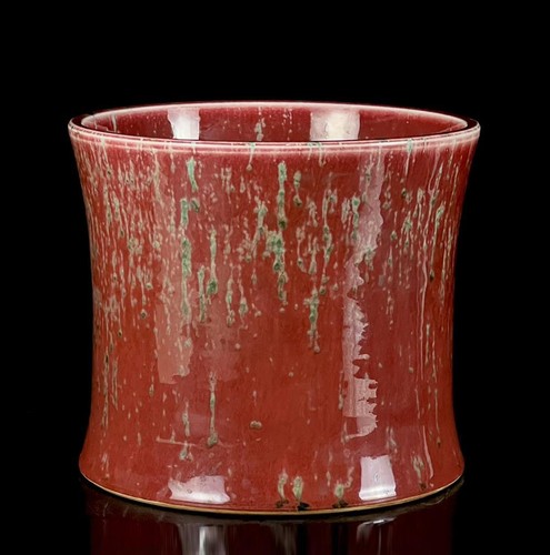 Olla de cepillo de porcelana roja china antigua firmada por Kangxi Q150 - Imagen 4 de 9