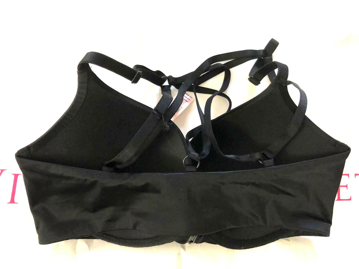 Victoria's Secret, Intimates & Sleepwear, Victorias Secret Very Sexy Lacy  Black Front Close Strappy Back Push Up Bra 36d